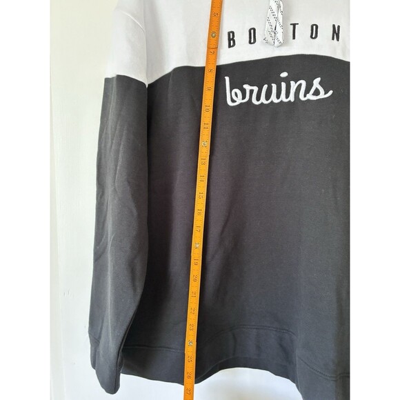 NHL Boston Bruins Hoodie Mens Medium Black White Official Licensed Pullover - Picture 5 of 8